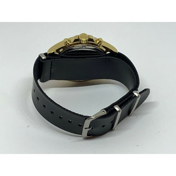 Michael Kors MK5696 Womens Black Leather Analog Ch
